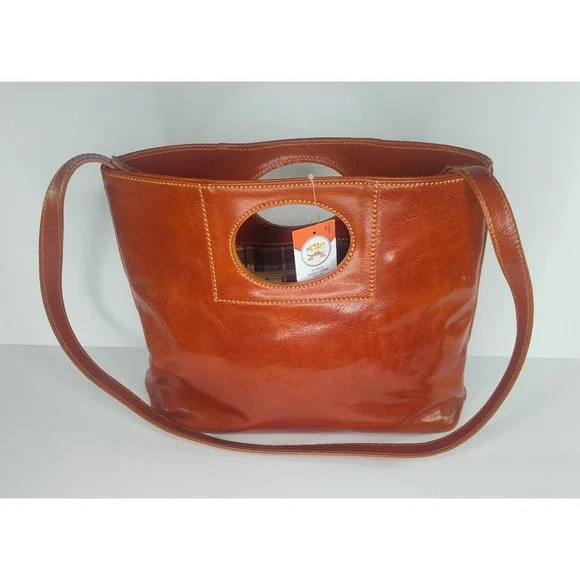 Charlie Leather Clarissa Cognac/Tan/Brown Medium Shoulder Bag/Handle Bag -NWT - Picture 6 of 12